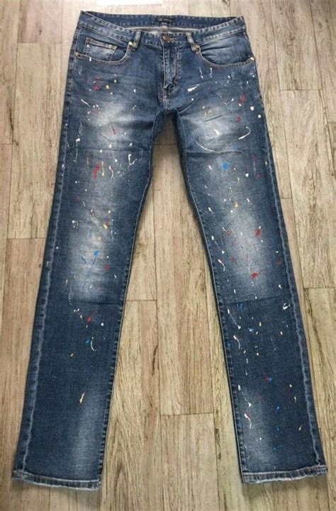 versace jeans couture paint splatter jeans|Versace denim jeans.